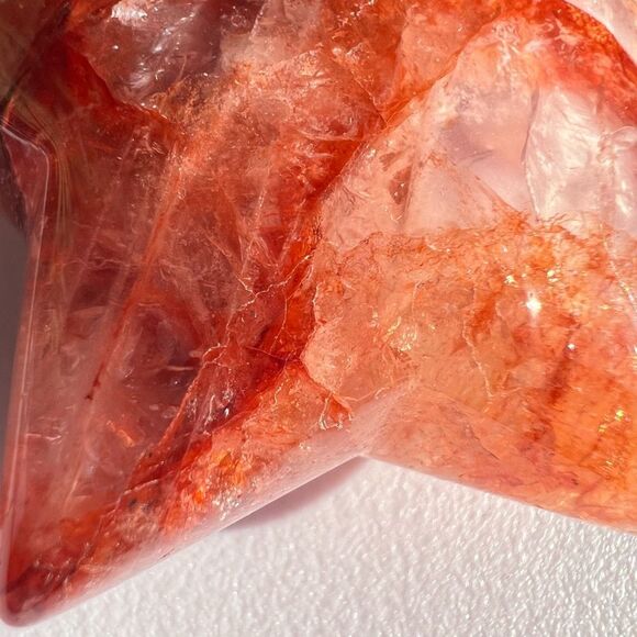 Fire Quartz Crystal Star Carving (5) - Picture 3 of 9